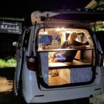 夜の向島山頂で車中泊して尾道ラーメンを手作りで食う。