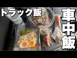 【トラック車中飯】長距離ドライバーの日常的な食事動画！今日はセブンイレブンで昼飯！日常